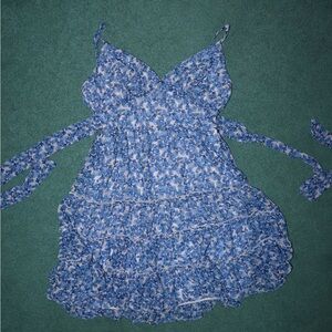 Blue Floral Mini Dress